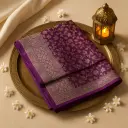 Exquisite Purple Banarasi Silk Saree with Intricate Zari Weaving