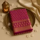 Magenta Bandhani Silk Saree with Rich Zari Border