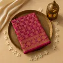 Luxurious Magenta Bandhani Saree with Intricate Zari Weaving
