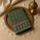 Emerald Green Bandhani Designer Saree with Exquisite Zari Border