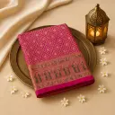 Exquisite Magenta Banarasi Bandhani Saree With Intricate Traditional Border