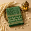 Elegant Bottle Green Bandhani Saree with Heavy Zari Border