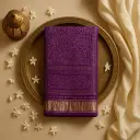 Royal Purple Bandhani Silk Saree with Elegant Zari Border