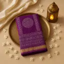 Exquisite Purple Bandhani Saree with Traditional Motifs