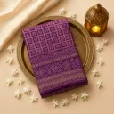 Exquisite Purple Gaji Silk Bandhani Saree with Zari Borders