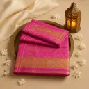 Elegant Pink Traditional Silk Saree with Rich Gold Border