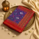 Exquisite Traditional Patola Silk Saree with Intricate Geometric Weave