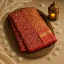 Exquisite Handwoven Patola Silk Saree with Traditional Zari Border