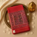 Exquisite Handwoven Patola Silk Saree in Traditional Red Hue