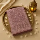Elegant Mauve Lucknowi Butta Saree with Intricate Floral Embroidery