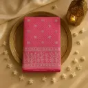 Elegant Pink Bandhani Saree with Intricate Lucknawi Butta Embroidery