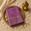 Elegant Purple Bandhani Saree with Intricate Zari Border