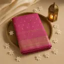 Elegant Pink Bandhani Raw Silk Saree with Zari Border
