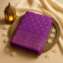 Elegant Royal Purple Bandhani Saree with Rich Silver Zari Border