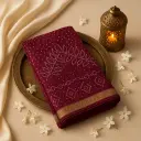 Elegant Maroon Bandhani Saree with Rich Gold Zari Border