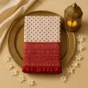 Elegant Gaji Silk Red and White Bandhani Saree