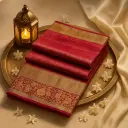 Exquisite Crimson Meena Brocade Silk Designer Saree 