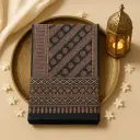 Elegant Ajrakh Inspired Designer Saree with Intricate Zari Detailing