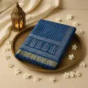 Elegant Royal Blue Bandhani Saree with Floral Embroidery Border