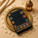 Elegant Black Saree with Multicolor Designer Patch Border