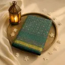 Elegant Dark Green Ajrakh Mirror Work Designer Saree