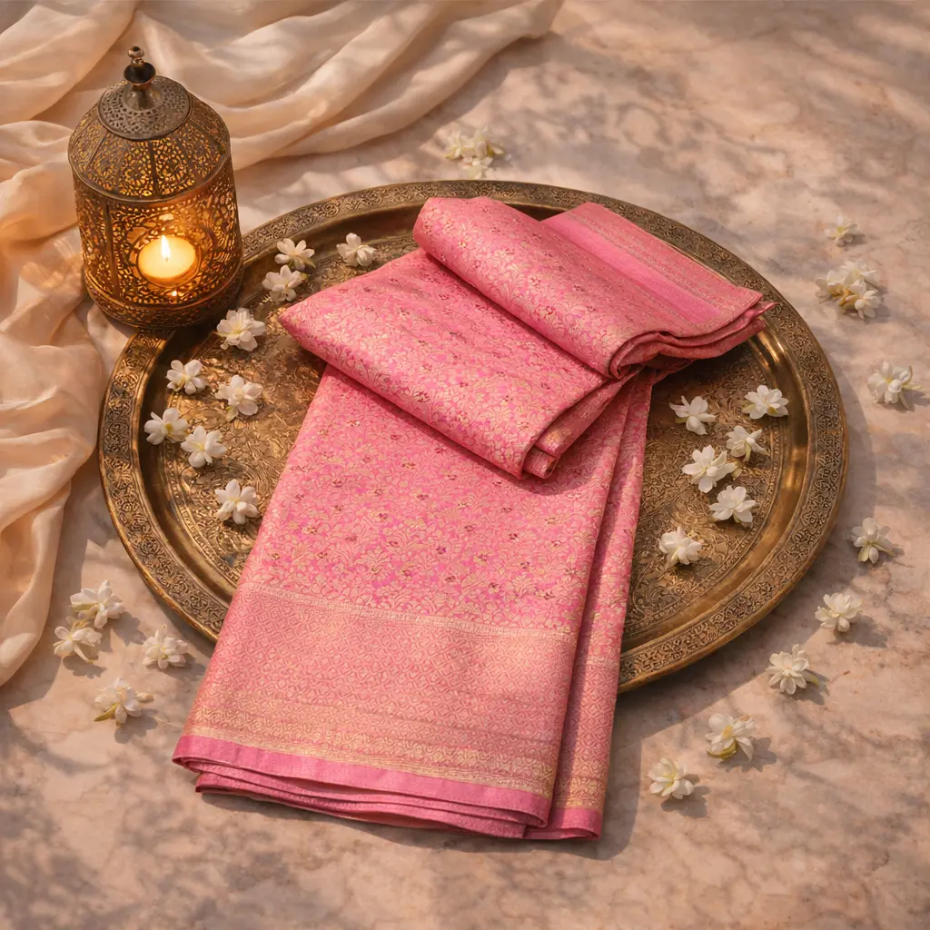 Elegant Pink Art Silk Saree