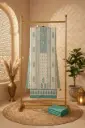 Cream and Mint Green Handloom Silk Unstitched Suit Material