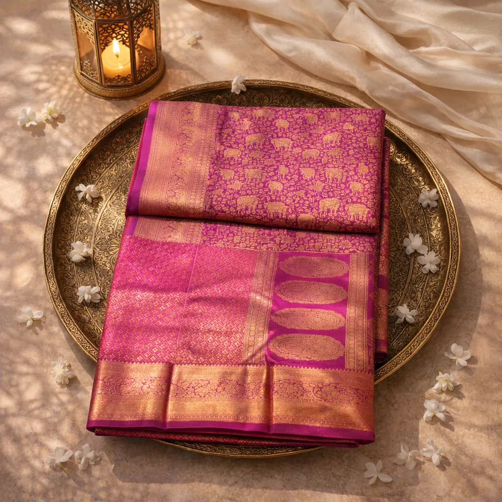 Elegant Purple Kanchipuram Saree