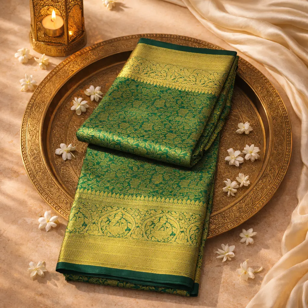 Elegant Green Kanchipuram Silk Saree