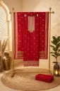 Crimson Red Silk Unstitched Salwar Suit Dress Material
