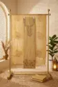 Beige Handloom Silk Embroidered Unstitched Dress Material Suit Set
