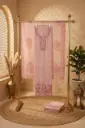 Pastel Pink Handloom Silk Embroidered Unstitched Suit Material