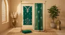 Emerald Green Chanderi Silk Embroidered Unstitched Suit Material