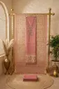 Dusty Rose Handloom Silk Unstitched Suit Material Set