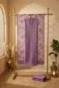 Lilac Embroidered Handloom Silk Unstitched Dress Material