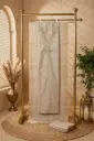 Beige Hand-Embroidered Chanderi Silk Unstitched Suit Material