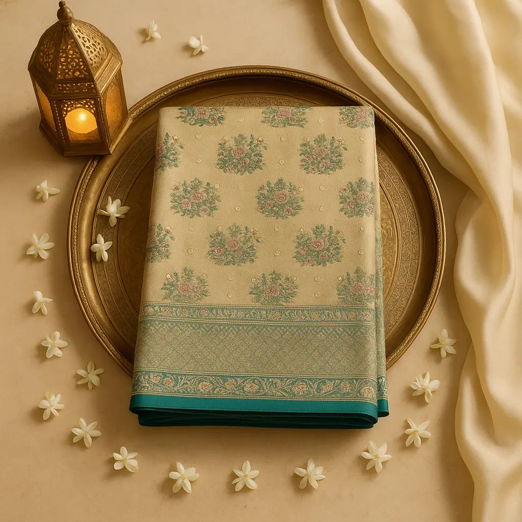 Exquisite Embroidered Luxury Silk Saree with Intricate Zari Border