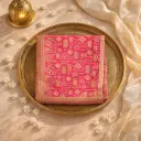 Luxury Handcrafted Pink Embroidered Saree