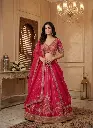 Rani Pink Raw Silk Embroidered Bridal Lehenga Choli Set