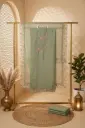 Sage Green Chanderi Silk Embroidered Unstitched Suit Material
