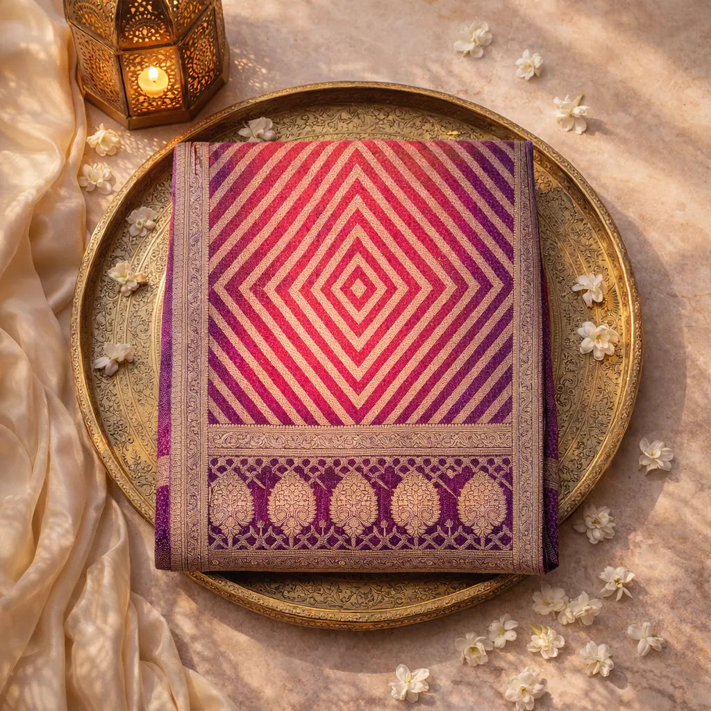 Elegant Purple Zari Embroidered Saree