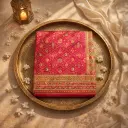 Luxury Pink Silk Saree with Zari Borders