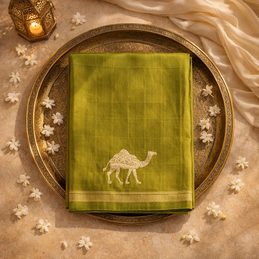 Elegant Mehendi Green Silk Saree