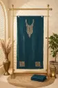 Peacock Blue Silk Unstitched Salwar Suit Dress Material