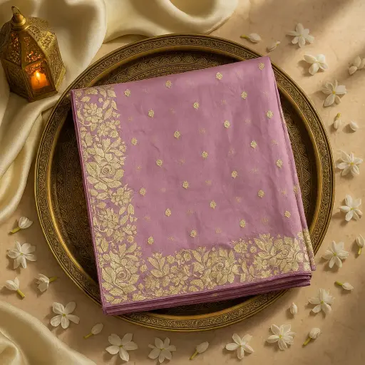 [87517001GP71D1] Elegant Mauve Designer Saree with Exquisite Zari Embroidery