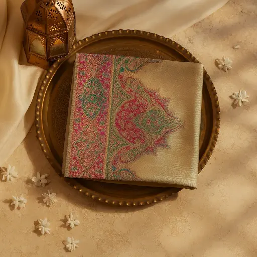 [90517001EU42F2] Elegant Gold and Pink Embroidered Festive Silk Saree