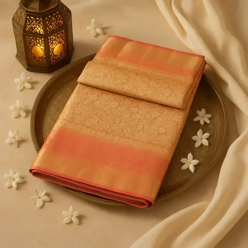 [92209001DA86F2] Premium Banarasi Silk Saree with Ornate Figurine Motif Pallu 