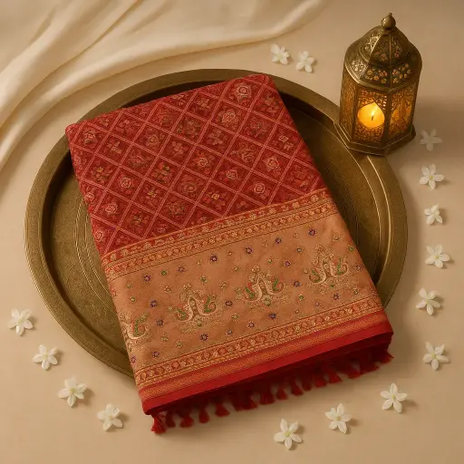 [92010001DH64F4] Exquisite Traditional Patola Silk Saree With Rich Zari Border SKU / PRODUCT CODE: 92010001DH64F4