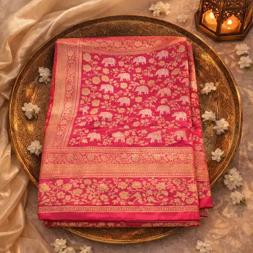 [2608100106] Luxurious Art Silk Saree with Zari Border