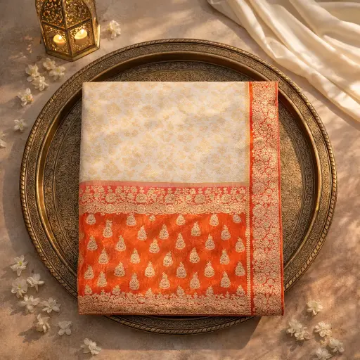 [2608210107] Luxury Handcrafted Indian Saree 